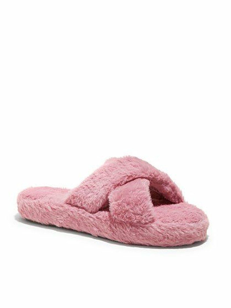 Slippers * | New York & Company Furry Crossover Slippers