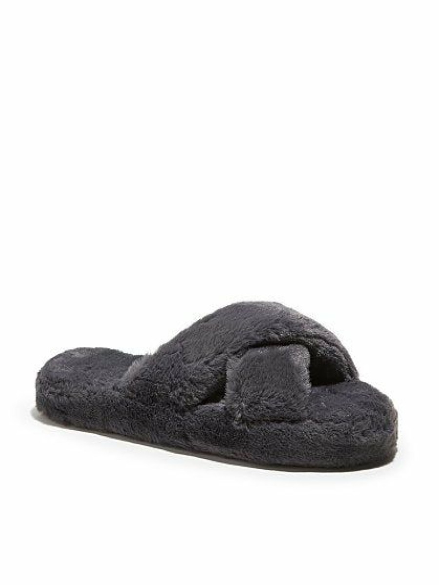 Slippers * | New York & Company Furry Crossover Slippers