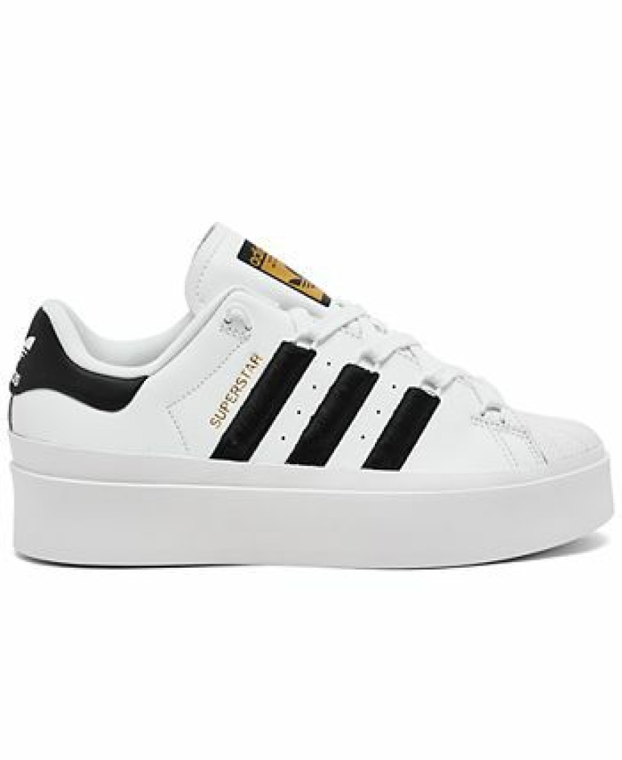 Finish Line Women'S Shoes * | Adidas Women'S Originals Superstar Bonega Casual Sneakers From Finish Line Cloud White, Black, Gold-Tone Metal