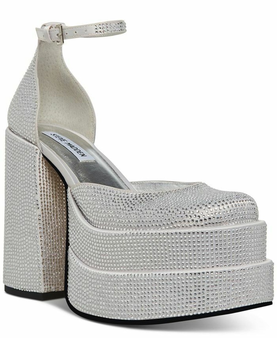 Heels & Pumps * | Steve Madden Women'S Charlize Rhinestone Double Platform Pumps Crystal Rhinestone