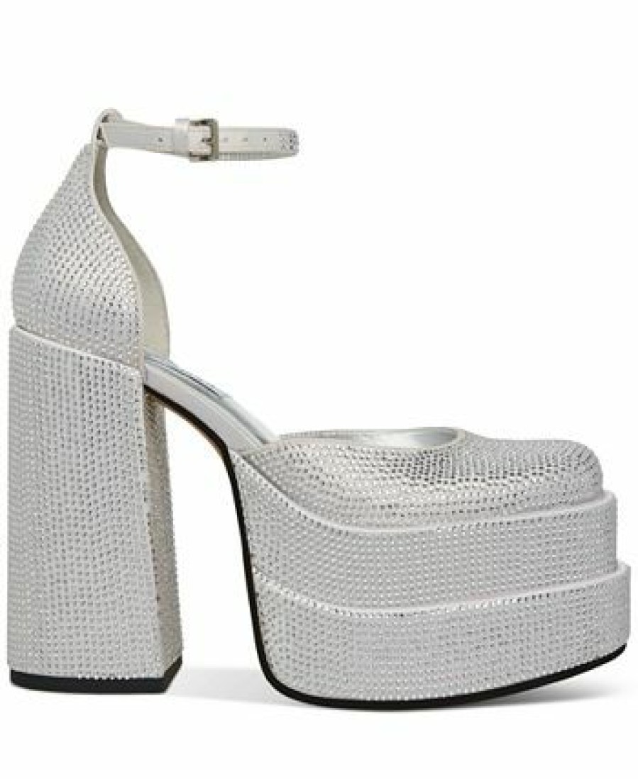 Heels & Pumps * | Steve Madden Women'S Charlize Rhinestone Double Platform Pumps Crystal Rhinestone