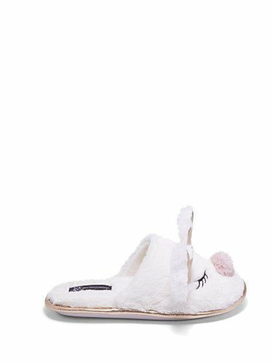 Slippers * | New York & Company Reindeer Slipper White - White