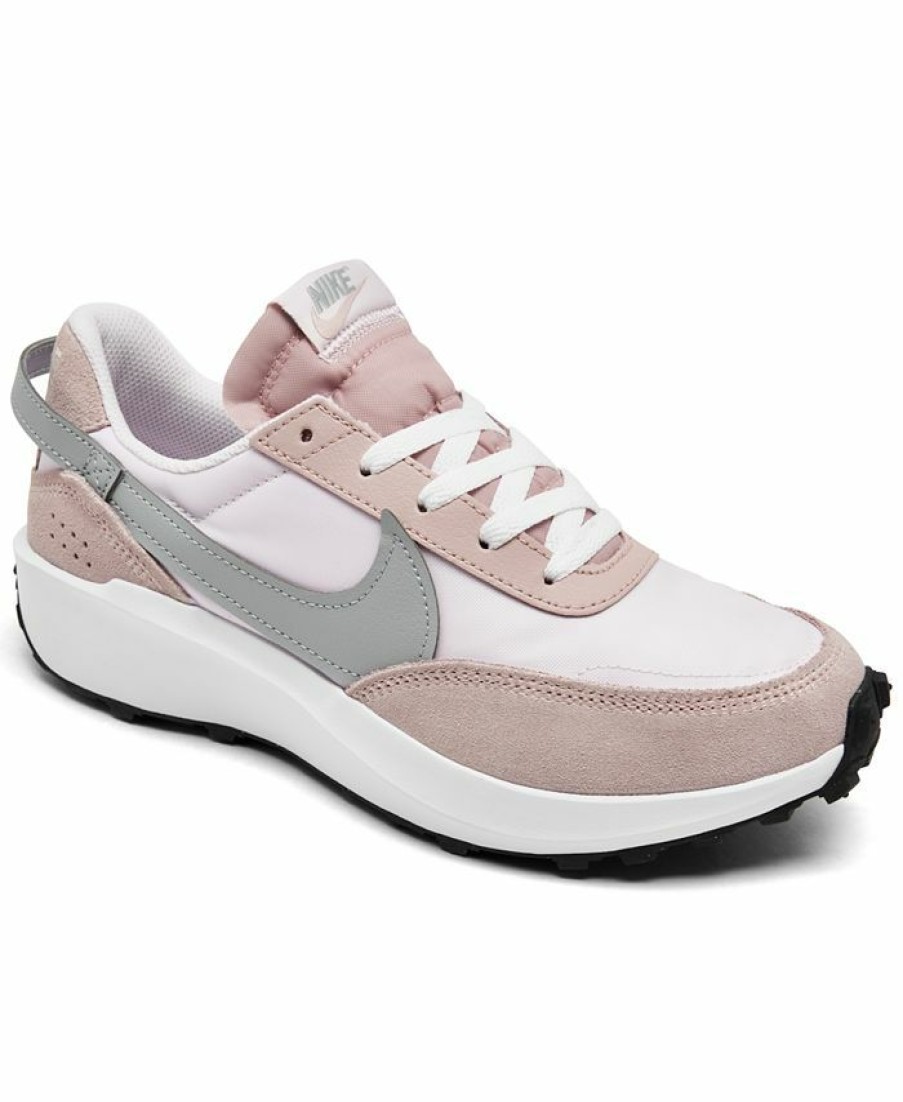 Finish Line Women'S Shoes * | Nike Women'S Waffle Debut Casual Sneakers From Finish Line Pink Oxford, Wolf Gray, Pea