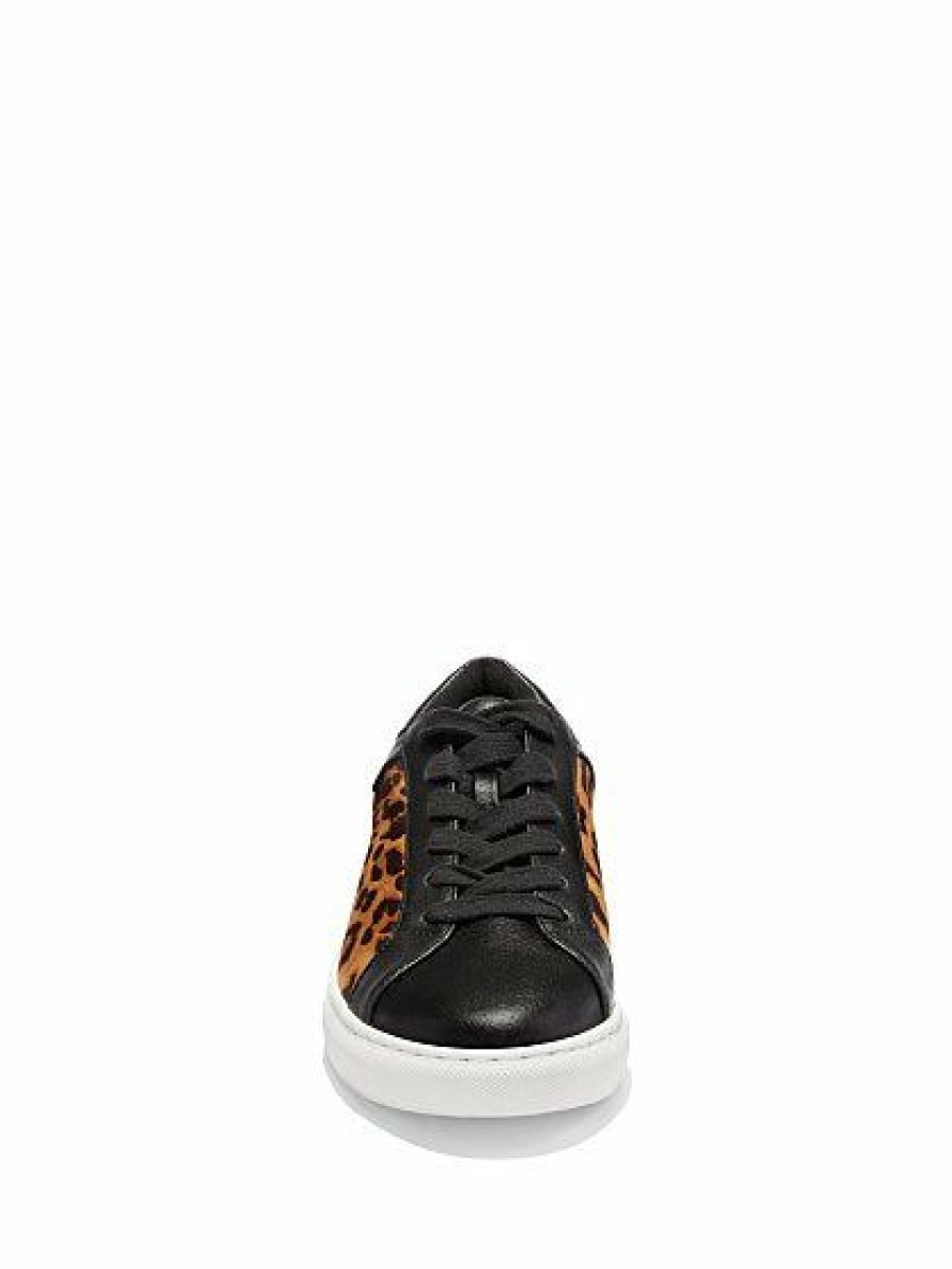 Sneakers * | New York & Company Ana Lace-Up Sneaker Leopard-Print Black - Black